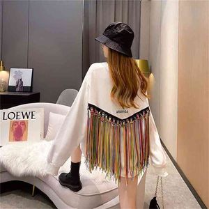 Design sense of spring and autumn clothing minority fringe sportswear women's loose Korean jacket fashion 210809