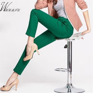 Kvinnors Casual OL Office Pencil Trousers Girls's Cute 12 Color Slim Stretch Pants Fashion Candy Office 211115