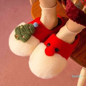 Winter Christmas Wool Slippers Indoor Slippers Lovers Home Cotton Shoes Home Winter Plush Cotton Slippers Women WINTER SLIPPER Y1206