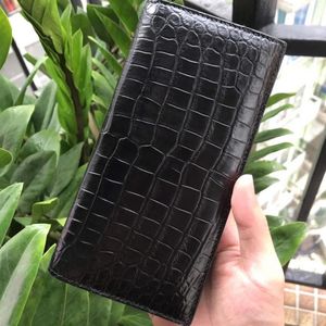 Wallets Alligator Leather Luxury Men's Fashion Leisure Belly Long Wallet Genuine Trend Business Purses