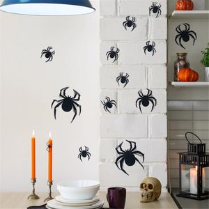 12 pcs / set adesivo de parede 3d aranha imprimir assustador decoração de halloween tridimensional diy partido decorativo adesivos partido deco