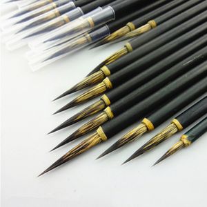 1pc Copper head Hook Line Fine Paint Brush Chinese Calligraphy Brush Pen Art Stationary Oil Painting Brush