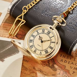 Wholesale Antique Steampunk Vintage Roman Numerals Quartz Pocket Watch Multicolor Case Necklace Pendant Clock Chain Mens Women