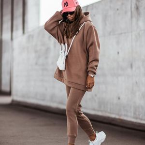 Women's Two Piece Pants Sportswear Hooded Sweater And Trousers Two-piece Jogging Suit Autumn 2022 Casual Warm Streetwear