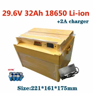 GTK 18650 LI-ION 29.6V 32AH鉛酸バッテリー交換用のバッテリーパック、900W 30V医療モニター、2A充電器