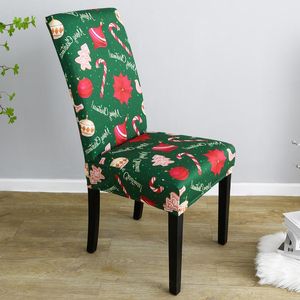 Wholesale banquet dining chair covers for sale - Group buy Chair Covers Stretch Plaid Cover Santa Claus Dining Chairs ELK Print Seat Case Christmas Home Banquet Decor