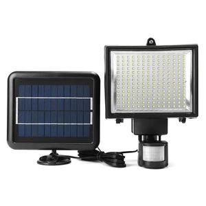 196 LED Solarbetriebene PIR-Bewegungsmelder-Wandleuchte für den Außenbereich, Gartensteuerung, Sicherheits-Flutlampe