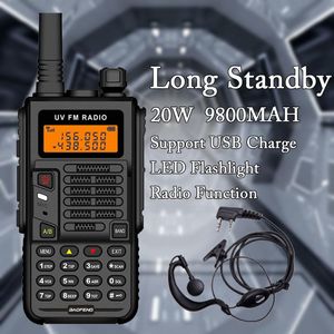 Baofeng X5 PLUS Transceiver Radio Station Powerful Walkie Talkie VHF UHF BF UV5R 20W 9800MAH Portable CB Ham For Hunting