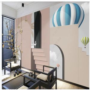 custom 3d photo wallpaper Creative step arch three-dimensional space nordic TV background wall