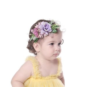 A878 Europa Baby Girls Floals Pałąk Dzieci Kwiaty Korona Fotografia Rekwizyty Pasmo Włosów Sztuczne Kwiat Hairband Akcesoria