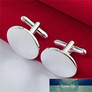 925 Silver Cufflinks Oval Brand Buttons Fashion Jewelry Gifts Factory price expert design Quality Latest Style Original Status