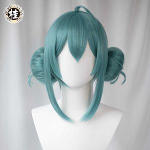 UWOWO Cosplay Hatsunee Mikuu Fanart. 40CM Green Wig Y0913