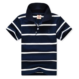 2-11yrs Baby Boys Shirt Summer Girls Cotton Shirts Shorts Sleeve Brand Children Clothing Stripe Clothes 210429