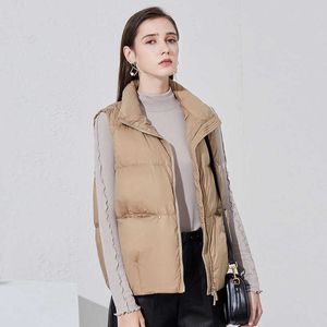 Lagabogy Down Kamizelka Kobiety Ultra Light Gilet 90% Duck Down Kurtka Kamizelka Kobiet Wiatroszczelna Lekki Płaszcz Bez Rękawów 211008