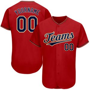 Custom Red Navy-Old Gold-989865 Authentic Baseball Jersey