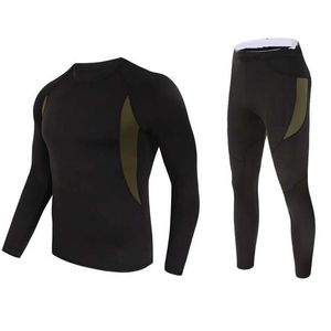 Jogging Clothing Men's Winter Thermal Underwear Sets Fleece Warm Breathable Sport Suits Long Johns Thermo Compression Quick Dry Fitness