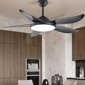 Потолочные вентиляторы Northern Europe Modern Fan Light с и контролируйте ресторан Restaurant Living Room Luxury пять листов 60-дюймовых огней