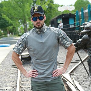 ZOGAA Assault Camouflage Tactical T Shirt Mężczyźni Krótki Rękaw Army Frog Combat T Shirt Summer Military T Shirt Men Plus Size S-4XL Y0322