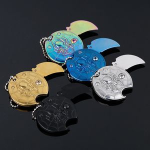 Folding Knife Cute Keychain Knives Creative Mini Coin Knife Outdoor EDC Tool Nyckel Hängande spänne Portabel överlevnadsmynt Fällbar liten Q -kniv