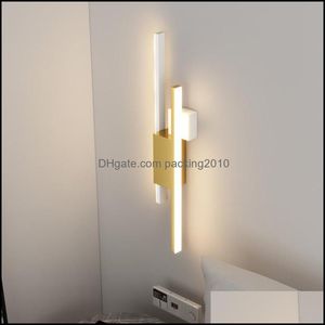 Lâmpada de parede Home Deco El Supplies Jardim moderno LED para sala de estar sofá fundo luz de cabeceira de ouro ouro preto iluminação interna AC85-260V