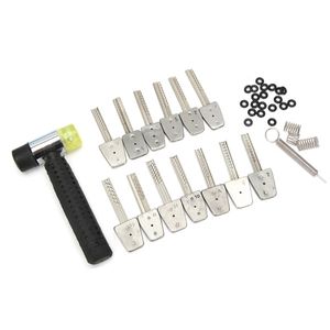 HUK 14-piece stainless steel key pick set with hammer tool