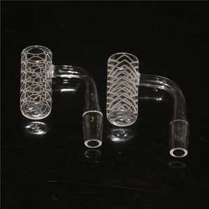 Color quartz banger with deep carving fashion pattern domeless smoking nail Smoke clear joint dab rig water Pipe Bongs Hookahs