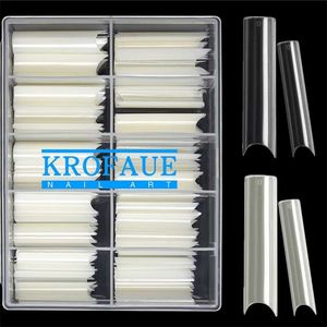 Wholesale straight acrylic nails for sale - Group buy KROFAUE C Curved Straight Fake Nails XL Acrylic Manicure Artificial Nail Art Press On Tips Tools DIY Salon Supply