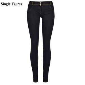 Niski talia Push Up Jean Streetwear Skinny Pencil Spodnie Femme Fashion Super Stretch Slim Soft Legging Denim Mujer 210809
