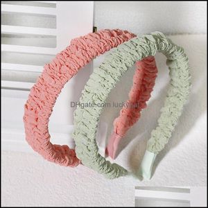 Headbands Jewelry Jewelryspring Summer Girl Pleated Bubble Headband Color Fashion Aessories Women Elegant Bezel Hair Hoop Headwear Drop Deli