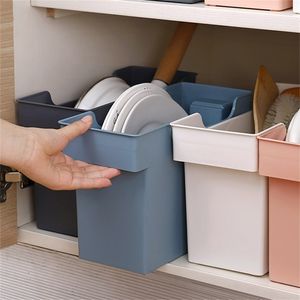 Organizador de caixa de armazenamento de plástico em casa para acessórios de cozinha Caixa de cesto / prateleira de proteção de espaçamento de rack 210922