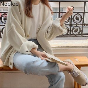 Women's Knits & Tees Neploe Oversized Cardigan Tops Women Thicked Knitted Sweater Jacket 2021 Fall Clothing Korean Fashion Vintage Casual Su