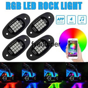Bluetooth APP Control 4 in 1 Atmosphere Lamp RGB Rock Lights for Jeep Car Truck SUV Off-road LED Underglow Light