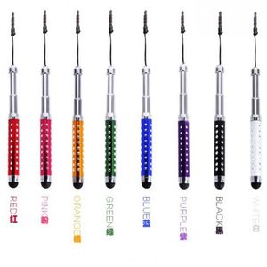 Flexibel Crystal Diamond Stylus Kapacitiv Touch Pen för iPhone 7 6 5 Till Ipad Mini 2 Air Samsung Galaxy S4 Not 3 Retractable