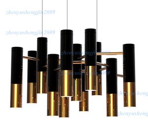 Delightfull Ike Chandelier Nowoczesny Design Lampa Wisiorek Zawieszenie Lekkie Jadalnia Salon Restauracja Czarny I Złoty Kolor