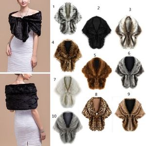 2019 New Bridal Wraps Colorful Faux Fur Shawl Women Winter Wrap For Girl Prom Cocktail Party Cheap In Stock Free Size 145*30
