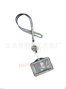 Wholesale reel lanyards for sale - Group buy 200pcs Bling Lanyard Crystal Rhinestone in Neck With Claw Clasp ID Badge Holder with Retractable Reel with job card