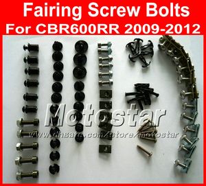 Motorcykel Fairing Screw Bolts Kit för Honda 2009 2010 2012 CBR600RR, CBR 600 RR 09-12 CBR 600RR Svart Fairings Aftermarket Bolt Skrupar Set