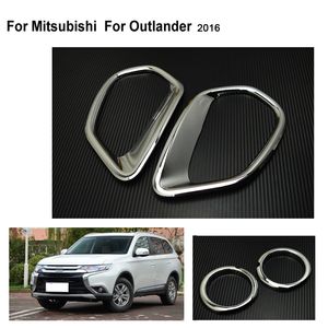 Auto Stickers Fit voor Mitsubishi en Outlander Chrome Front Achter Mistlamp Lamp Cover Light Trim Reflector Garnituur Bezel Accessoires