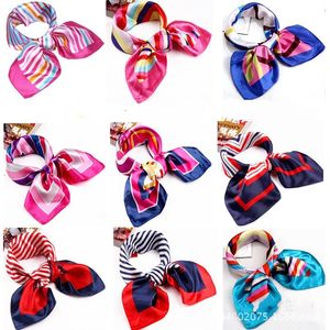 Satin Silk Scarves 123 Kolory Kwadraty Szalik Kolor Butyl do stewardesa Kobiety Profesjonalna Sukienka Wydajność handlowa Bezpłatne Fedex TNT