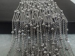 Ofertas diárias de preços por atacado 5 metro / lote de Moda de Aço Inoxidável de Prata Beads link cadeia de jóias DIY encontrar / Marcação Mulheres 4mm bola fina