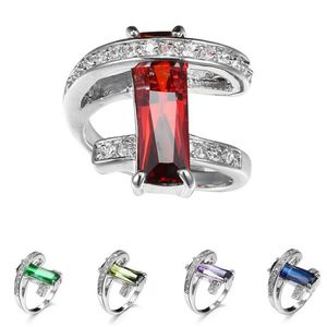 Hot 10 SZTUK Unikalne Boże Narodzenie Wakacje Prezent Ogień 5 Kolor Cubic Cyrkonia Kryształ Kryształowy Rosja 925 Sterling Silver Czarne złote obrączki