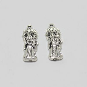 30 stks x9mm antiek zilver toon maagd Maria moeder kind charms hanger voor diy sieraden maken