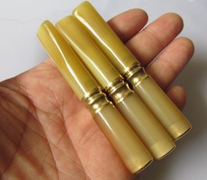 free shipping new Brass inlaid imitation horn straight filter pipe / bong, about 8.5CM. Cleaning can be opened