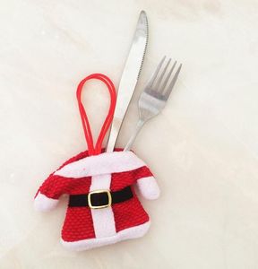 A Christmas knife and fork Holders Knifes Forks Bag Snowman Shaped Christmas Santa Claus Party Decoration Supplies CT04
