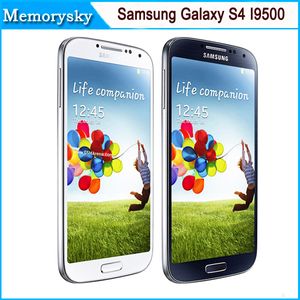 Orijinal Samsung Galaxy S4 kilitsiz telefon 5.0inch 13 MP Kamera Dört Çekirdek 16GB Depolama kaliteli siyah beyaz Akıllı Telefon yenilenmiş i9500