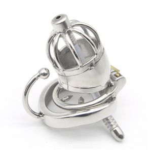 Dispositivi di castità Dispositivo di blocco per castità maschile in acciaio inossidabile Gabbia per tubo uretere in metallo # R58
