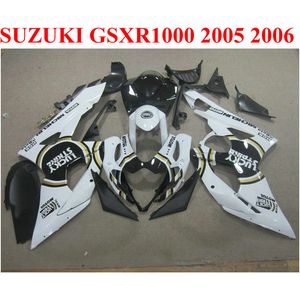 SUZUKI 2005 2006 GSXR1000 K5 K6 beyaz siyah ŞANSLI STRIKE GSX-R1000 05 06 GSXR 1000 fairing kiti TF93