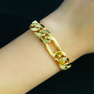 bracciale da uomo all'ingrosso in oro giallo 18 carati con catene barbazzale 8,3 