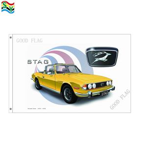 Wholesale triumph cars for sale - Group buy Triumph yellow car flags banner Size x5FT cm with metal grommet Outdoor Flag