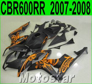 Högkvalitativ fairingkit för Honda-formsprutning CBR600RR 2007 2008 CBR 600 RR F5 07 08 Matt Black Yellow Fairings Set LY55